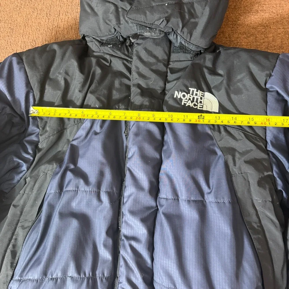 B+ The North Face Mens Navy Black Hooded Puffer Jacket Parka 87003‎ Size Medium